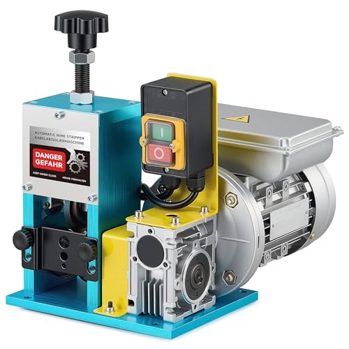 Image of CREWORKS Automatic Electric Wire Stripping Machine, Heavy Duty Copper Cable Stripping Machine with Adjustable Feed Holes, Powered Scrap Wire Stripper for Recycling & Workshop Use (1.0-30mm)