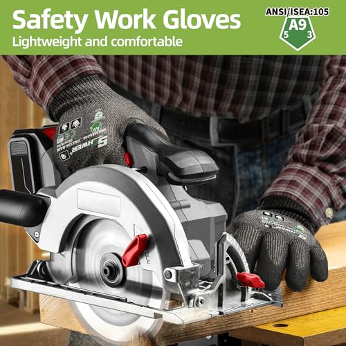 Image of Schwer 12 Pairs ProGuard Highest Level Cut Resistant Work Gloves PR3326 for Extreme Protection,ANSI A9 Cut Gloves with Reinforced Thumb, Non Slip, Breathable, Durable, Touch-screen, Black (M