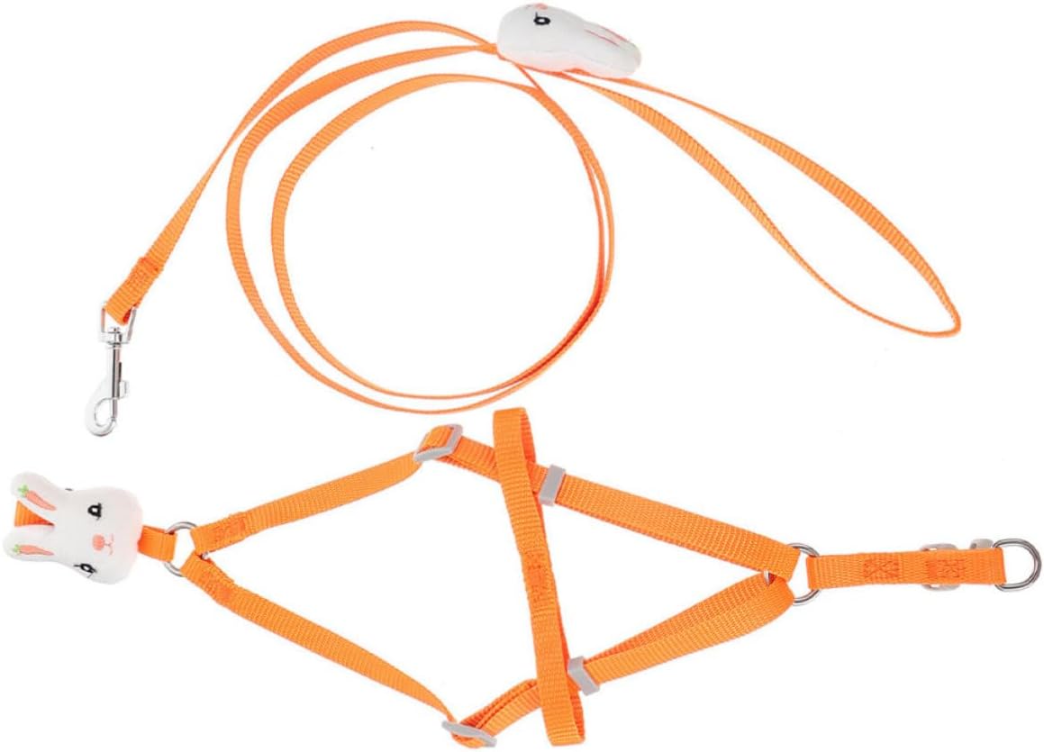 Healifty Orange Cat Harness and Leash for Small and Medium-Sized Pets, Breathable Polyester Pet Vest Harness with Wear-Resistant Chest Strap, for Outdoor Activity and Playing