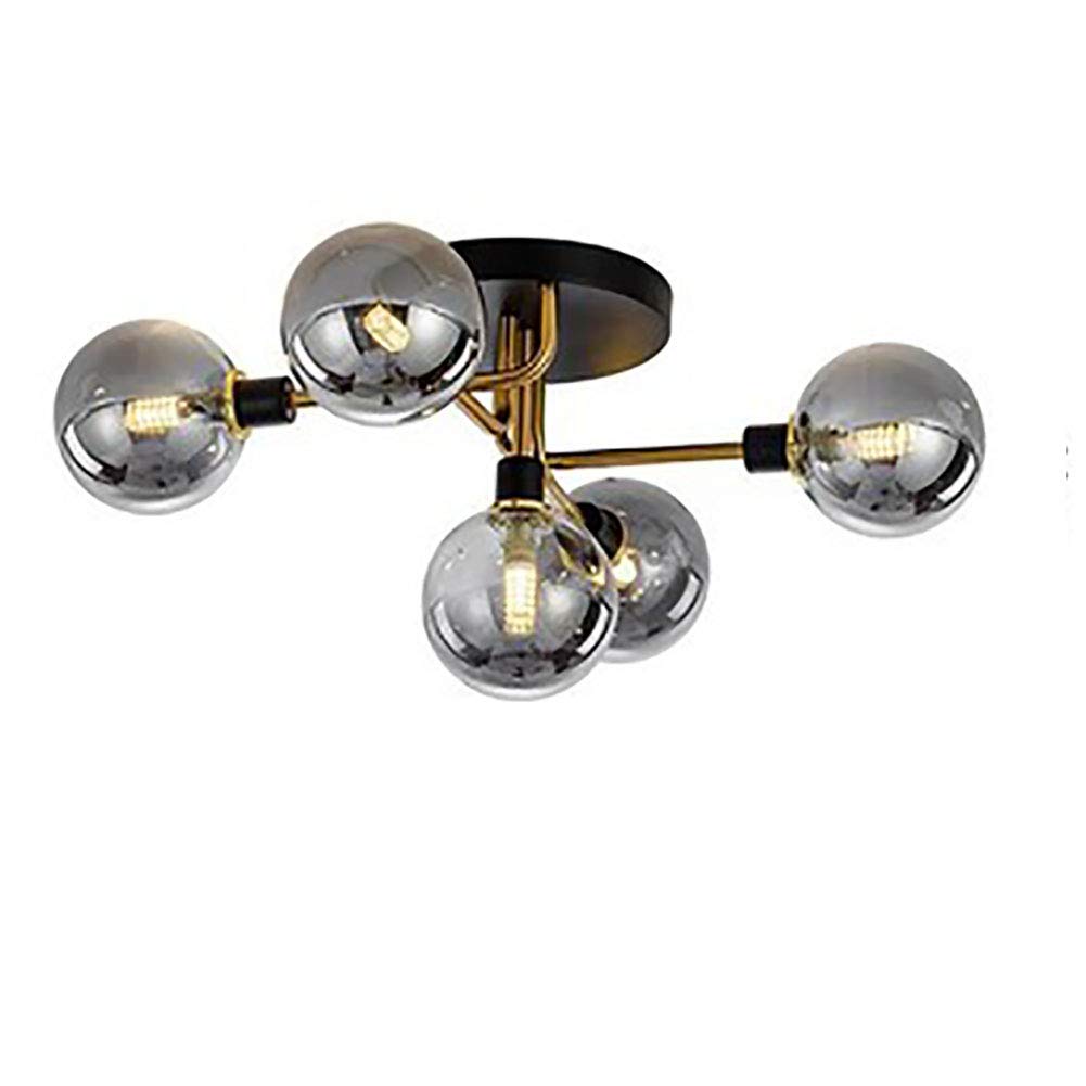 CSXSXAUO Globe Glass Chandelier 5 Lights G9 Ceiling Light Fixture for Hallway Bar Kitchen Dining Room,Sputnik Modern Fixture-Golden Lamp Cover - soot It's so kind of you