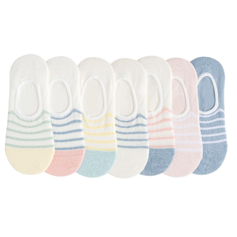 Chaussettes invisibles femme en coton doux (lot de 7 paires) pour ballerines