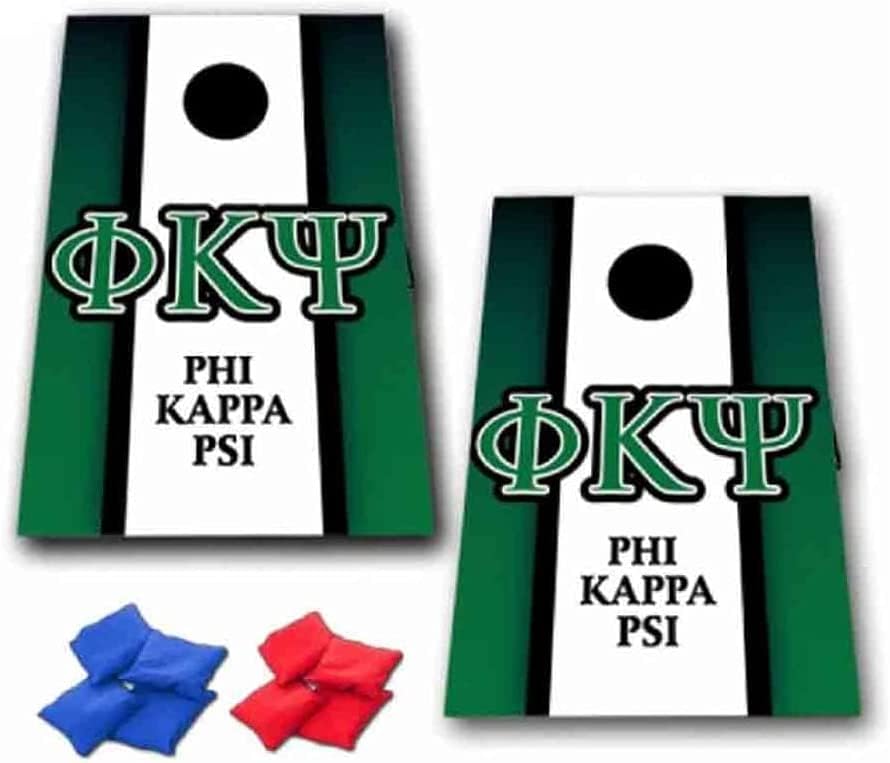 VictoryStore Cornhole Games - Phi Kappa Psi Cornhole Bag Toss Game 8 Bags Included, Officially Licensed, Great for Phi Kappa Psi Rush