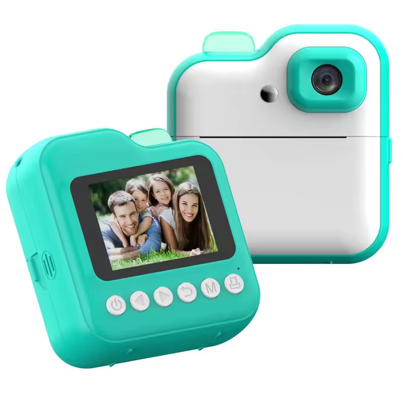Zinnia Instant Print Camera for Kids, 48 MP Photo & 1080P Video Recoding Instant Camera for Photography, BT & AAP Control Instant Photo Print Camera for Girls (2 in 1 Instant Photo Camera Blue)