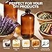 Elumeiro 6 Pack 32 oz Amber Glass Bottles with Lids, Boston Round Glass Bottles with Black Caps for Secondary Kombucha Fermentation and Lab Chemicals