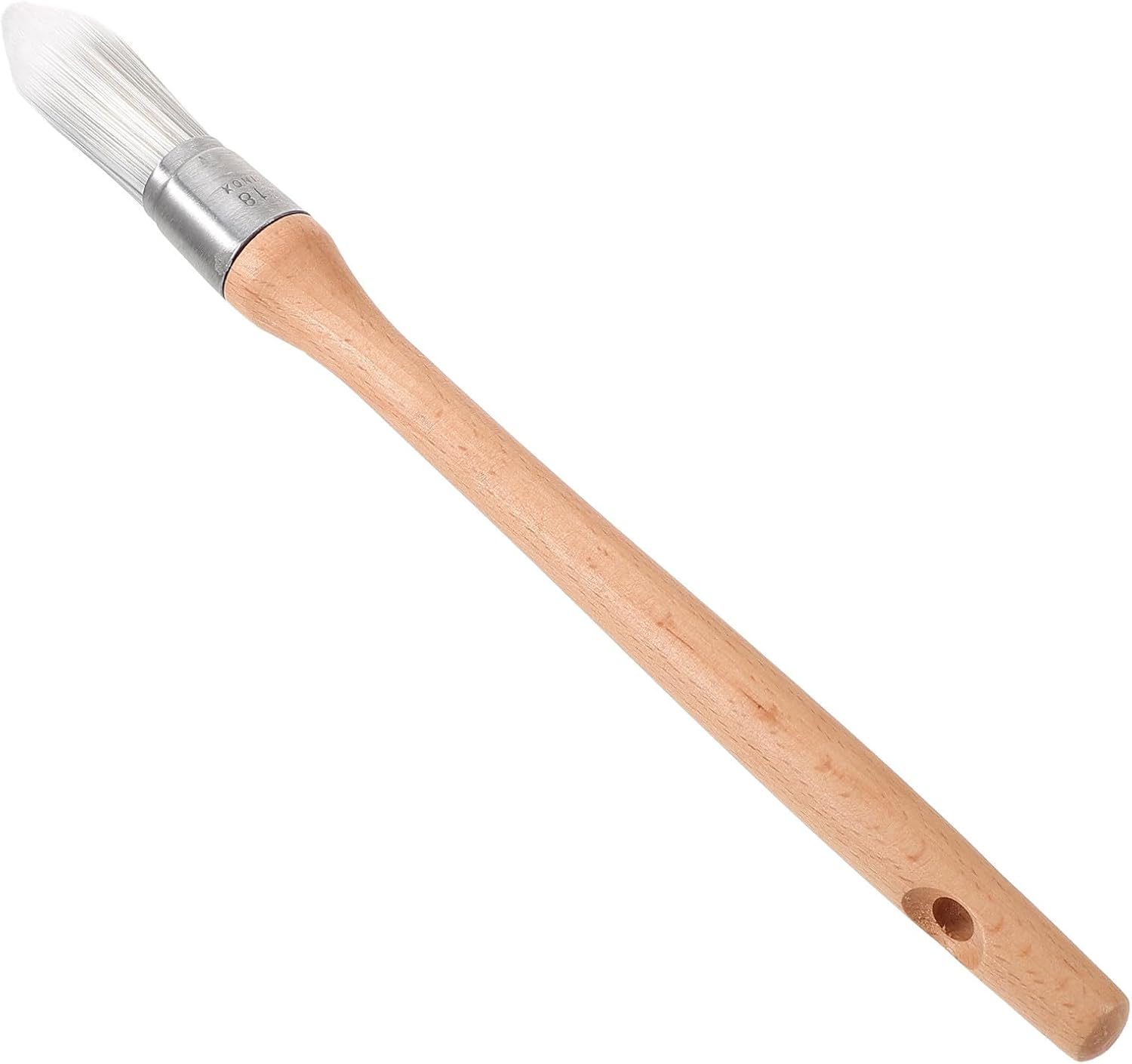 SHOWERORO Ergonomic Round Paint Brush Birch Wood Handle Stainless Steel Ferrule for Wall Painting and Furniture Painting and Artists