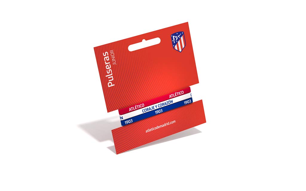 Atletico de Madrid Pulsera Classic Tricolor Junior para Mujer y Niño | Pulsera de Silicona | Apoya Producto Oficial Colchonero | ATM