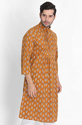 Image of VASTRAMAY Men's Navy Blue Cotton Kurta