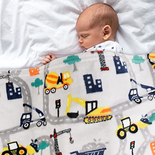 Image of Softan Truck Blanket for Babies, Kids Throw Blanket for Boys and Girls Soft Cozy Flannel, Cute Truck Blanket for Sofa Couch Bed, Soft Plush Warm Receiving for Newborns, 30x40 Inch