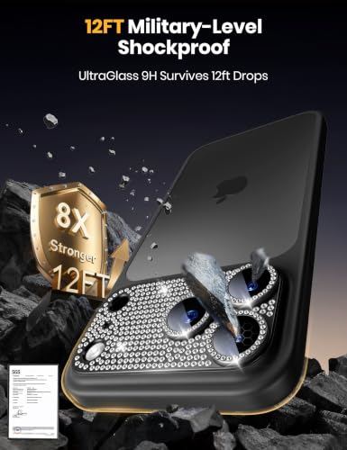 Image of Hoerrye for Phone 18 Pro Max Camera Lens Protector - Bling Diamond