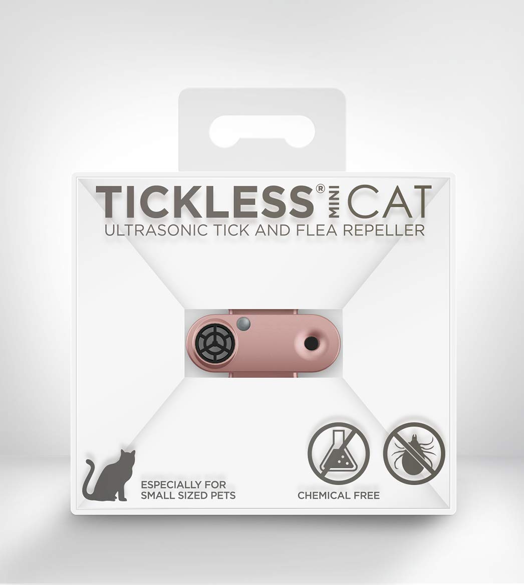 Tickless Mini Cat – Répulsif Rechargeable Ultrason Anti-tiques et puces pour Animaux de Compagnie - Or Rose