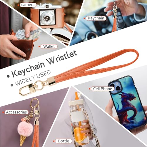 Image of KNGITRYI Small Wristlet Wallets for Women RFID Credit Card Holder Wallet Keychain Wristlet Wallet Credit Card Wallets for Women (Coral)