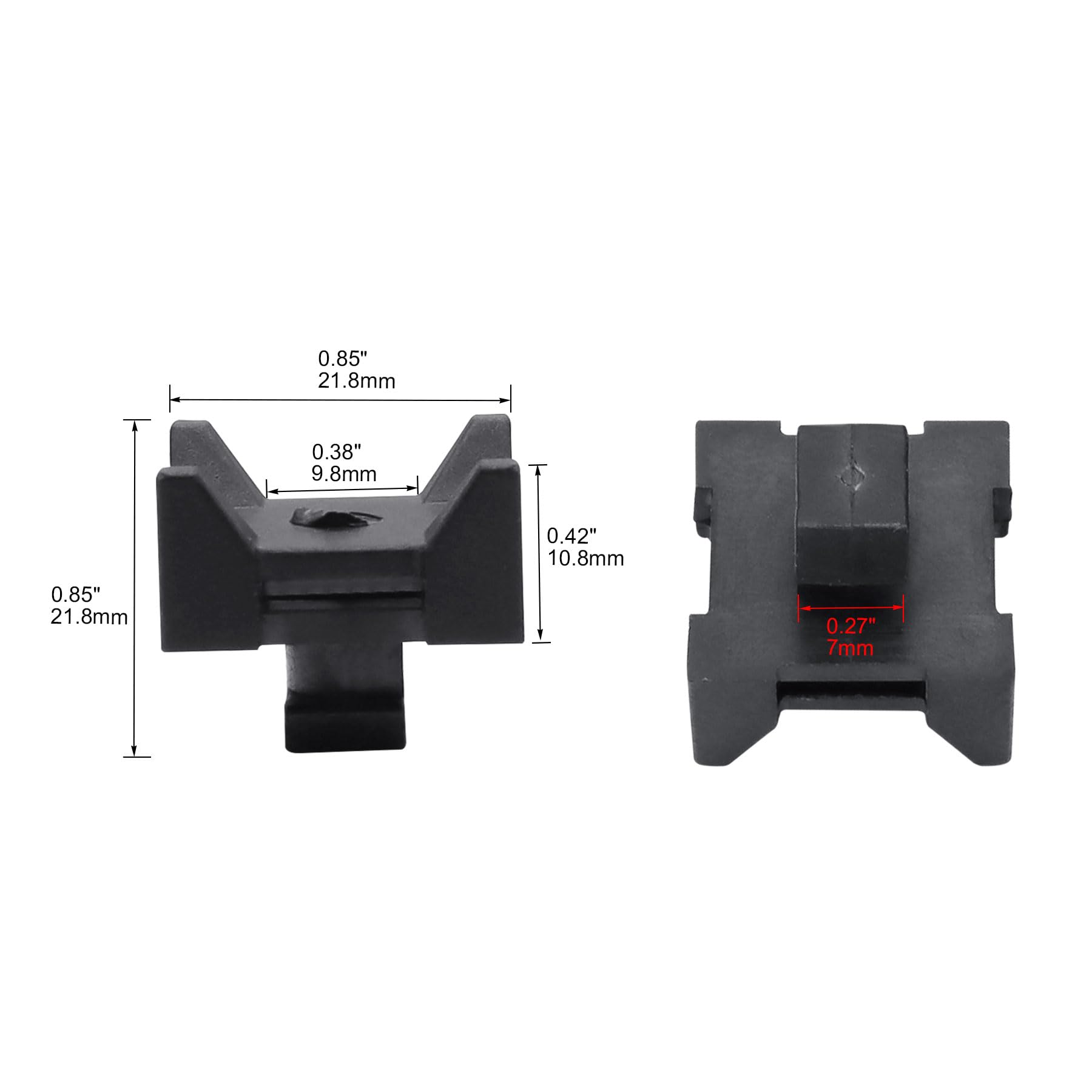 Evecad 10 Packs 40 Series Plastic Zip Tie Mounting Block Cable Tie Mount, Wire Management Block Used with 40 Series Aluminum T-Slot Extrude Profiles