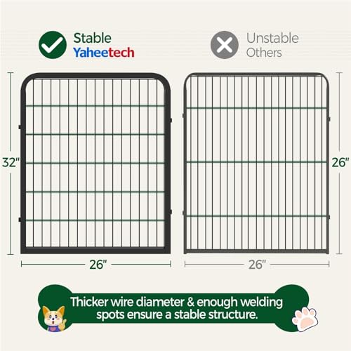 Image of Yaheetech 32in x 26ft Rustproof Foldable Metal Decorative Garden Fence