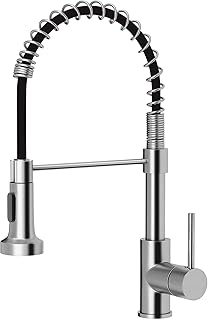 Ibergrif Grifo Cocina Extraible con Muelle, Flexible 360° Rotatoria, 2 Modos de Chorro, Torneira Cozinha Agua Fría y Caliente, Montaje de Un Solo Orificio, Fácil Instalación