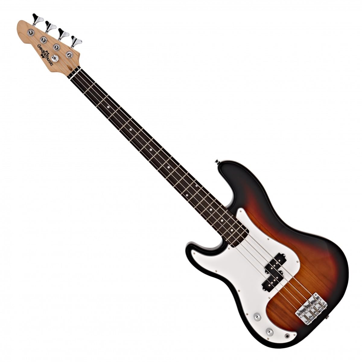 LA Linkshänder-Bassgitarre + 15-Watt-Verstärker mit Zubehör, Sunburst | Perfekter Bass für Jüngere Linkshänder-Anfänger, Klarer Druckvoller Ton, Leichte Hölzer, 15W-Verstärker Inklusive
