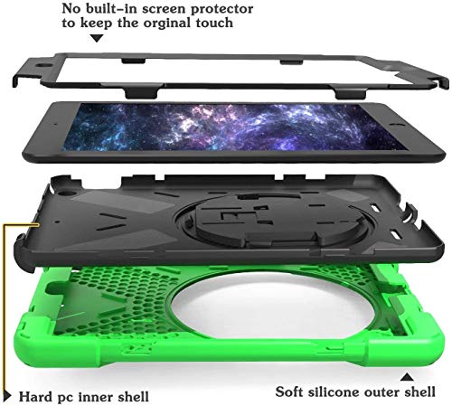 Ipad Case 5Th Generation With Hand Strap | Tsq Ipad 6Th Gen Case Heavy Duty Durable | Shockproof Defender Ipad 9.7 Inch Case 2017 2018 W/ 360 Degree Rotating Kickstand Shoulder Strap For Kids | Green #TOP4
