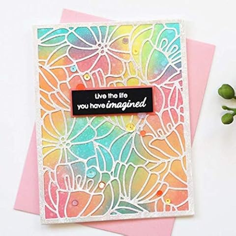 lamta1k Cutting Dies Flower Background DIY Scrapbook Emboss Paper Cards Craft Stencil - Silver Cover