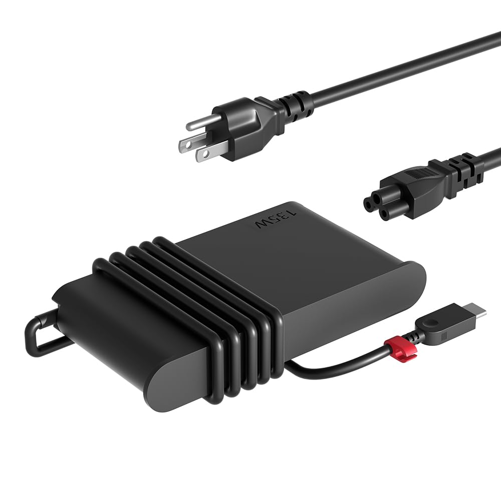 PowerPortnerLink Slim 135W USB-C Charger Compatible with Lenovo ThinkPad Z16 T16 P16 P16s E16 Yoga Slim/Pro 7 9 ThinkBook 16 14p 14 15 IdeaPad Slim