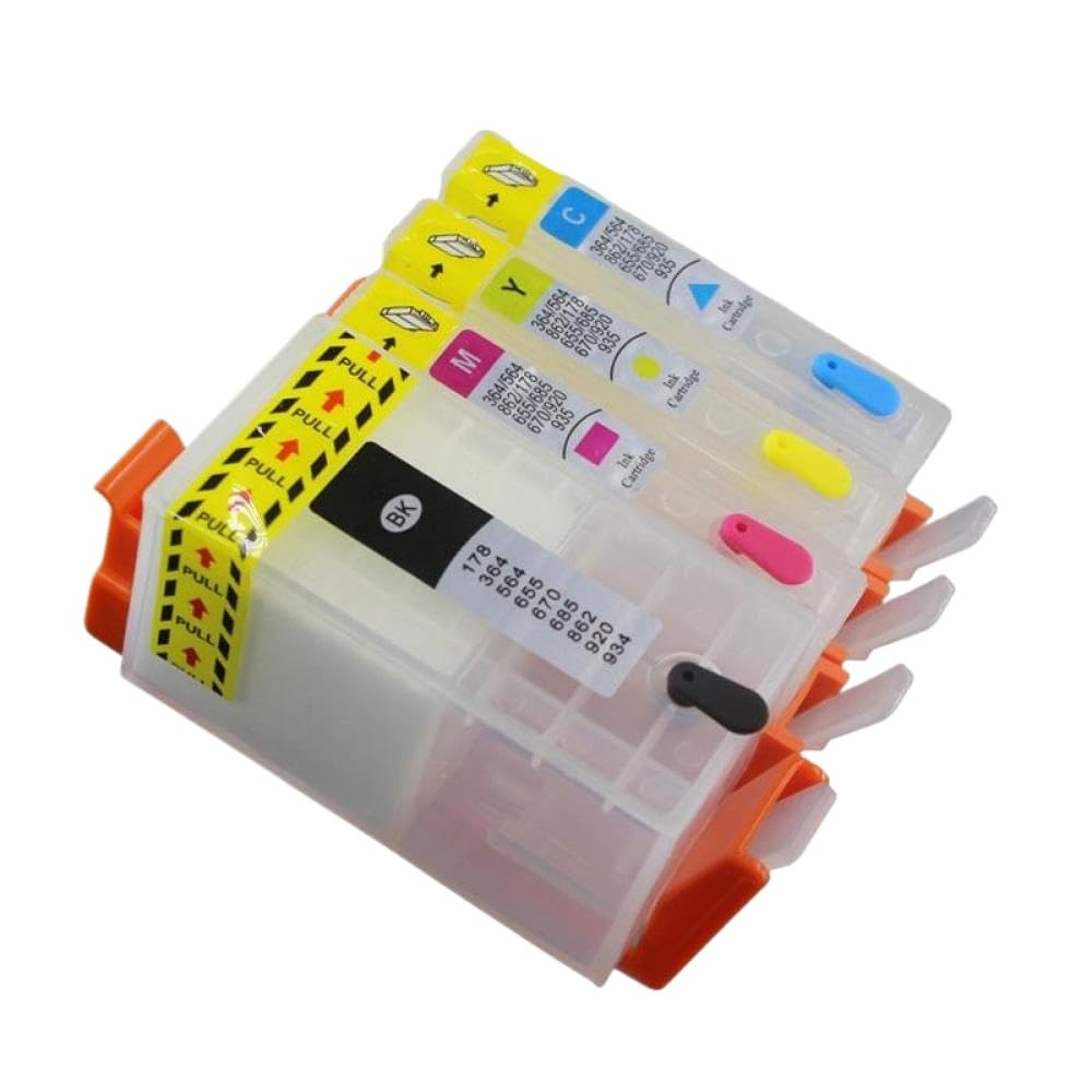 El Juego de Cartuchos de Tinta Recargables de 4 Uds Funciona con impresoras 902 904 903XL compatibles con impresoras Pro 6960 6970 6950 6956 Officejet 6951 6954 6958(South America 904)
