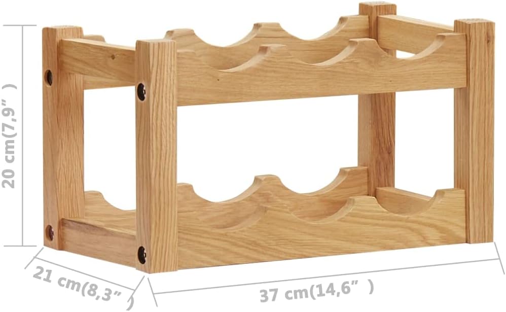 Freestanding Floor Wine Bottle Rack,Wooden Wine Rack Cabinet,for Kitchen,Living Room,Basement,Wine Rack for 6 Bottles 14.6"x8.3"x8.3" Solid Oak Wood