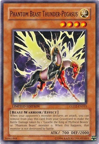 Amazon.com: Yu-Gi-Oh! - Phantom Beast Thunder-Pegasus (GLD2-EN013) - Gold  Series 2 - Limited Edition