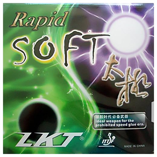 K.L.T LKT Rapid Soft (Rapid-Soft) Pips-in Table Tennis (Ping Pong) Rubber with Sponge (Black, 2.2mm)