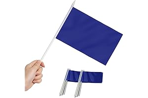 Enthralling Blue Mini Flag Set: A Patriotic Parade of 12 Hand-Waved Beauties