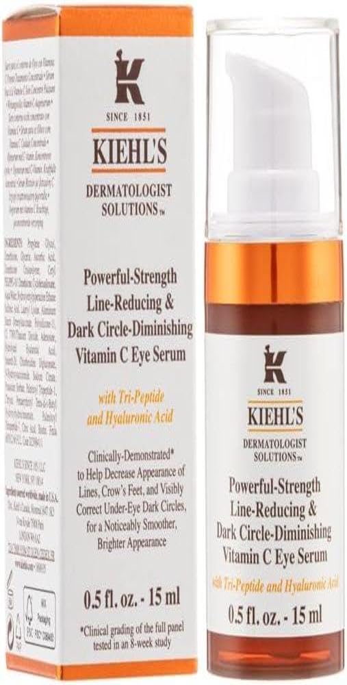 Powerful-Strength Line-Reducing & Dark Circle-Diminishing Vitamin C Eye Serum, for Fine Lines, with Hyaluronic Acid & Tri-Peptide, 15Ml
