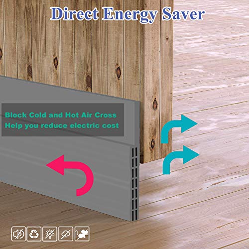Image of [New Upgrade] Huge Gap Door Draft Stopper - 3.4 inch W Widened Sweep Seal Up to 1.8 inch for Interior & Exterior - Keeping Draft, Noise, Dust and Unwanted Animals Out, 39 inch L, Grey