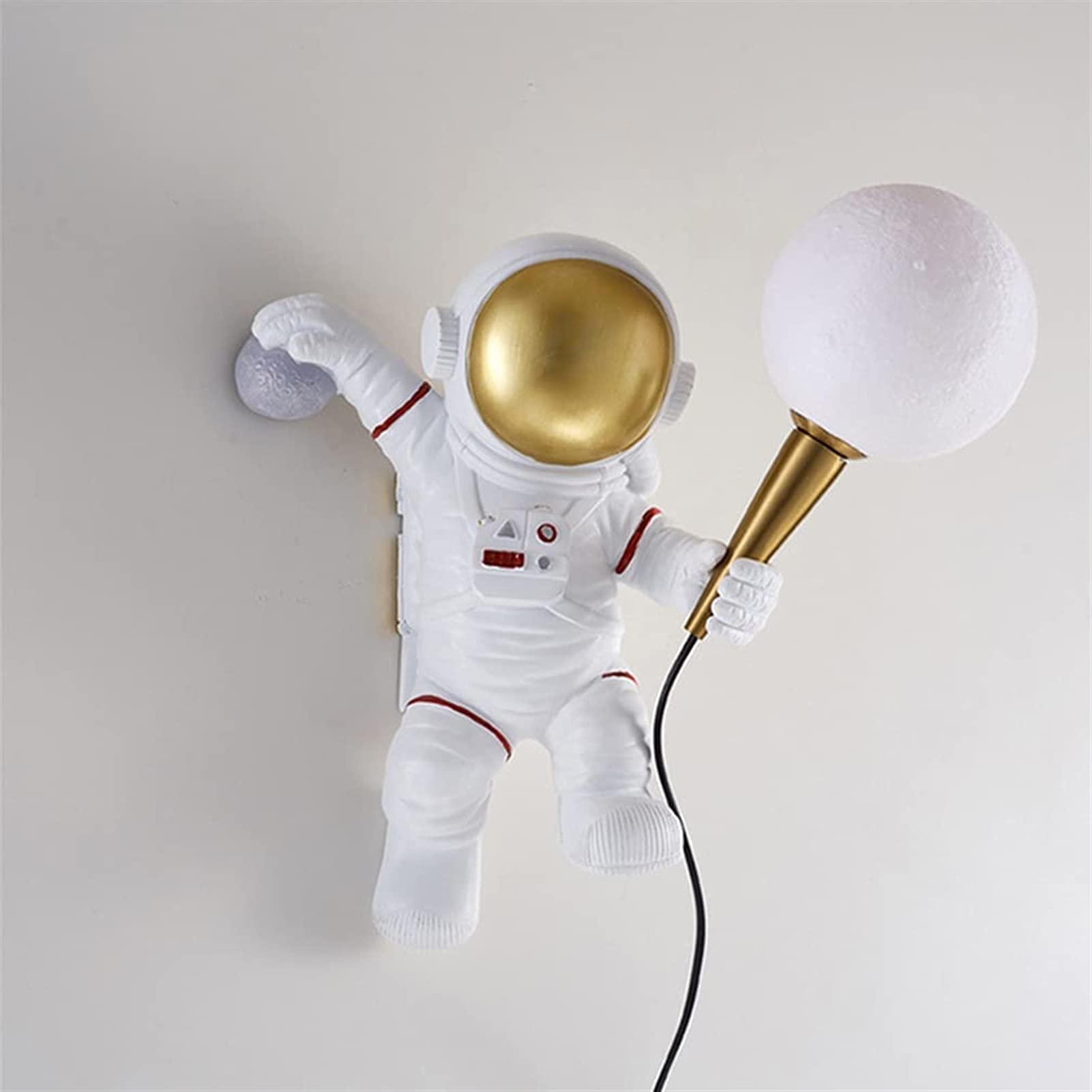 Astronaut Wandleuchte mit Steckdose Schlafzimmer Nachttisch Wandleuchte Wohnzimmer Mond Wandleuchte Flur Beleuchtung Dekoration