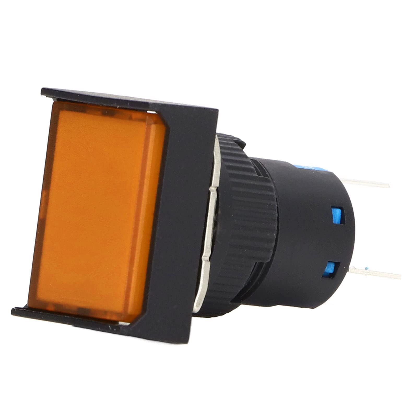 Yosoo Health Gear Interruptor de Botón, Interruptor de Botón de Latón ABS 24 V 16 Mm con Luz, Autobloqueo y Control Momentáneo, Clasificación 5 A, para Equipos de Automatización Caja de Distribución