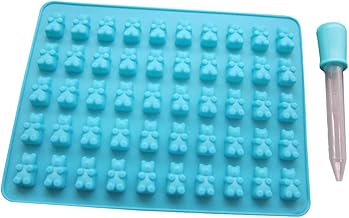 Molde de silicone para assar 50 treliças UPKOCH, formas de chocolate, desenhos animados, formas de urso, moldes, formas de gelo, formas de gelo (azul celeste)
