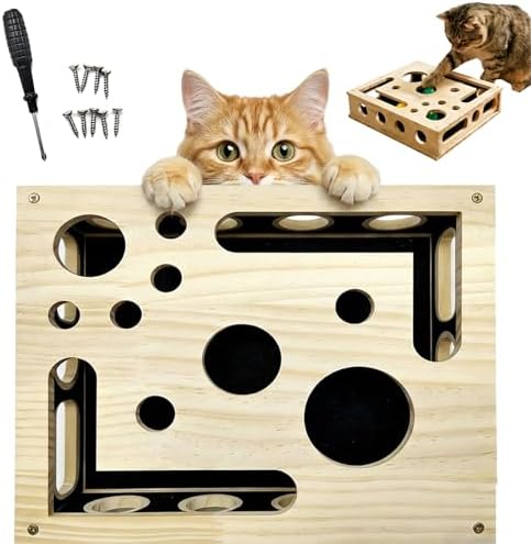 Cat Scratch Puzzle Enrichment Box, Cat Nail File Toy, Cat Claw Sa...