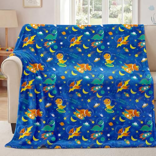 Image of Yoofoss Dinosaur Throw Blanket for Boys Kids Age 1-12, Super Soft Warm Flannel Throw Blanket,Toddler Blanket for Bed Sofa Decor, Cute Dinosaur Toys Gift for Boys Girls 40"x50"