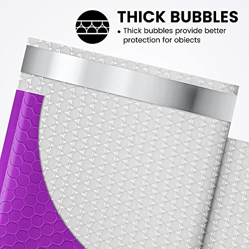 Image of Fuxury 500 Pack Purple Bubble Mailers 6x10 Inch, Small Bubble Shipping Envelopes#0 Thick Bubble Padded Mailer Strong Adhesion Padded Envelopes for Mailing Jewelry,Makeup