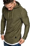 oversize pullover herren grau  Amaci&Sons Herren 2in1 Oversize Kapuzenpullover Hoodie Sweater Sweatjacke Pullover Sweatshirt 4014 Khaki M