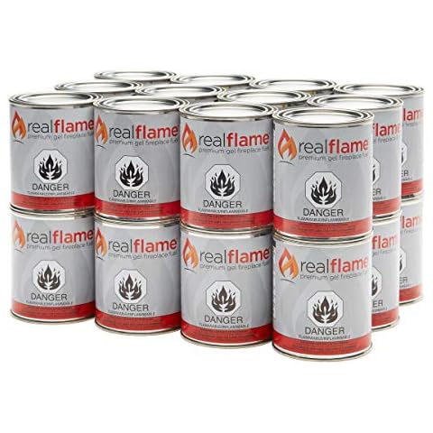 Real Flame Gel Fuel Cans - 24-Pack - Gelled Isopropyl Alcohol for Indoor or Outdoor Fireplaces Cover