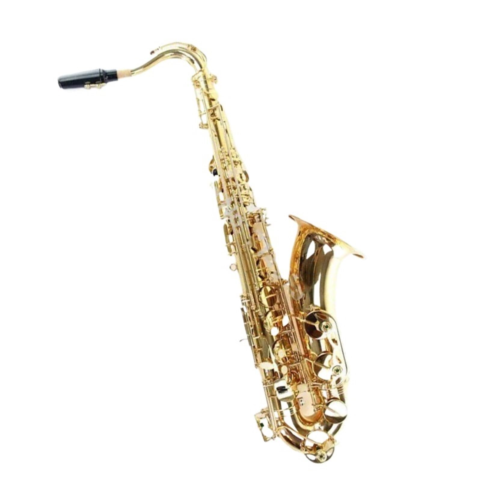 Saksofon Tenorowy Bb Mosiężny Złocony Lakierowany Instrument Sceniczny Z Futerałem I Ustnikiem Zestaw Saksofonowy