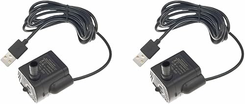 2 unids USB DC 5V Mini bomba de agua sumergible bomba de fuente compacta 200LH bomba de elevación alta 5 pies4.9 ft para acuario fuente de peces