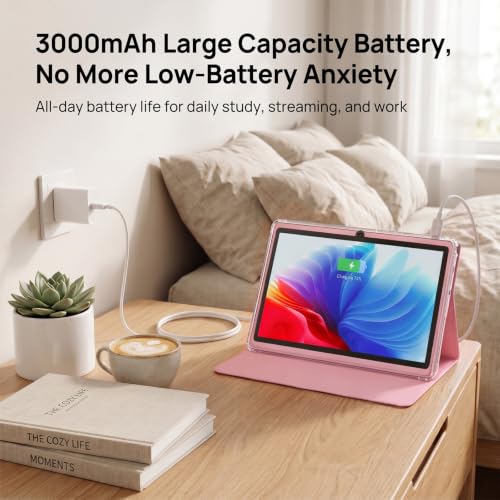 Image of DIGITHINK Tablet 7Inch Android 14.0 with Protective Case, 8GB(3+5GB Expand) RAM+ 32GB ROM, IPS Screen, Dual Camera, Bluetooth 5.0 WiFi Tab (Pink)