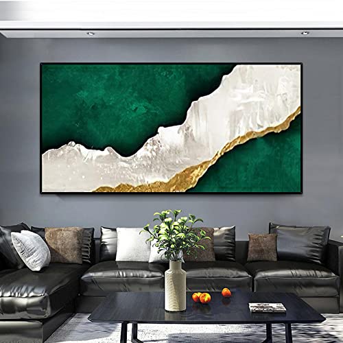 Peinture abstraite vert or : habillez enfin vos grands murs vides avec élégance