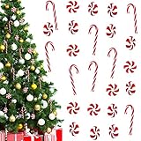 🎄[Material seguro]: Bastón de Caramelo de Navidad está hecho de material acrílico, que no es tóxico, es seguro y duradero. Pequeño y delicado, ligero y no se estropea fácilmente. Esto es una decoración y no es comestible.