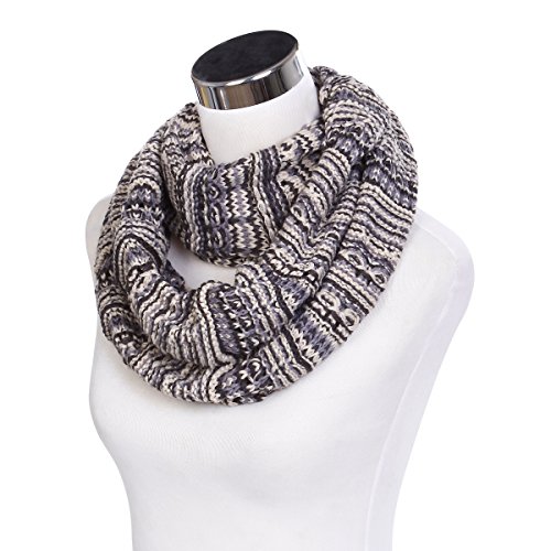 Bohemian Style Three Tone Winter Knit Warm Infinity Circle Scarf - Diff Colors3