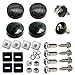License Plate Screws, Carbon Fiber Pattern Screw Caps (ABS) and Stainless Steel Rust Resistant License Plate Screws Fasteners Black Cover for Matching Carbon Fiber License Plate Frame 36 Set