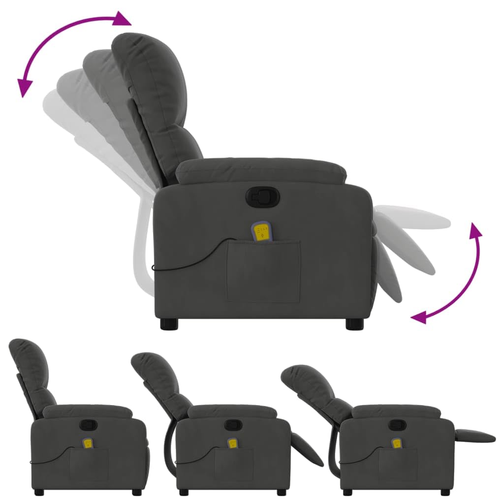 Sillón reclinable de Masaje Tela de Microfibra Gris Oscuro, Sillón De Relax, Sillon Masaje Relax, Sillon Relax Electrico, Hogar Sillon Relax, Sillones Comodos, Sofa Tantra - 373458