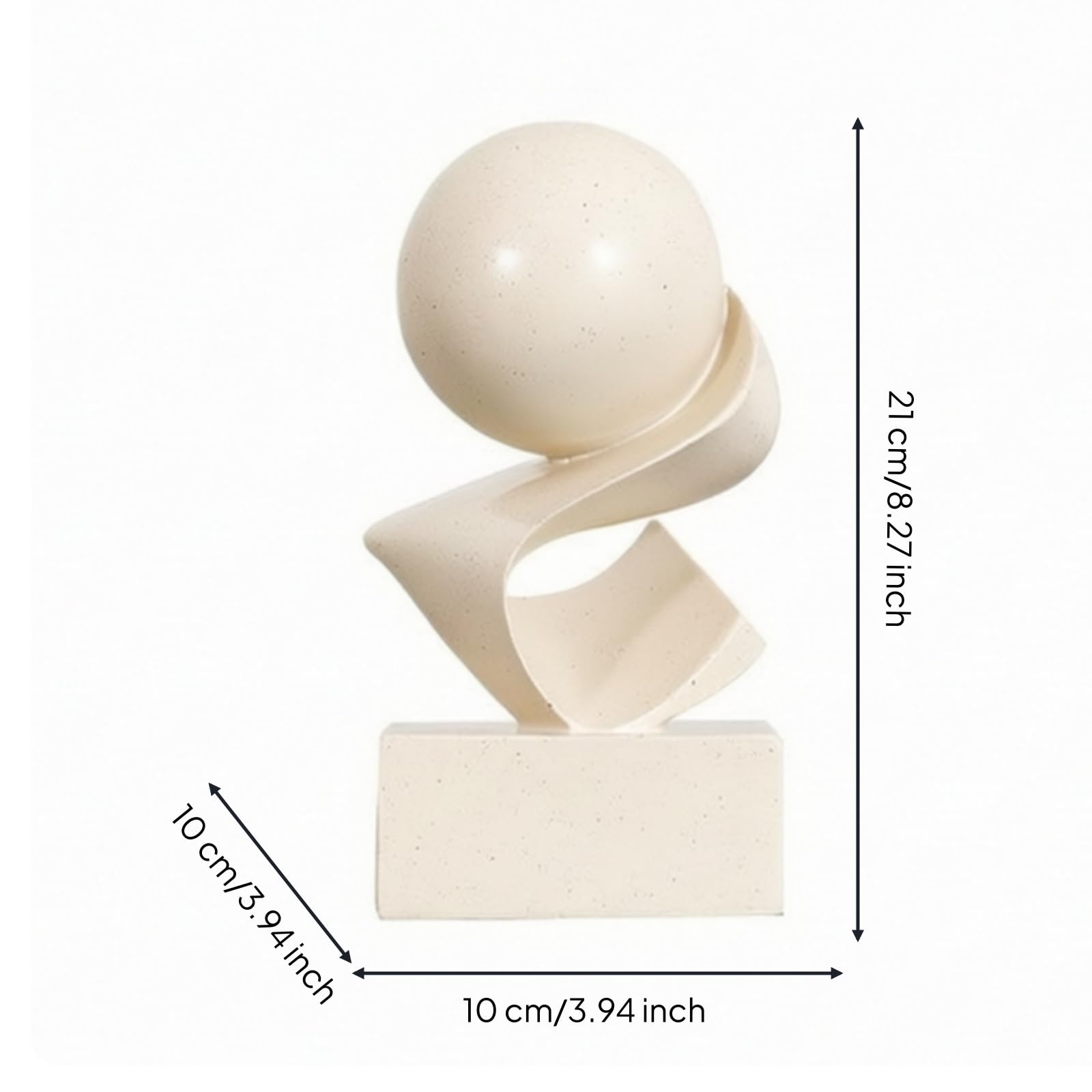 Baoblaze Scultura Foglia Decorativa Ornamento Statua Soprammobile con Base in Resina Sintetica Contemporaneo E Scultorea Adatta per Salone Ingresso Studio Consolle, Smooth Geometric