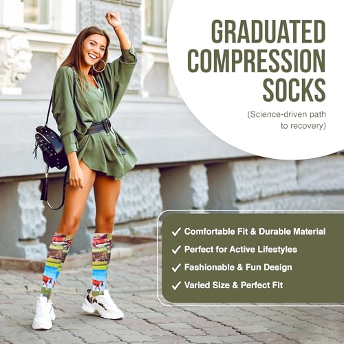 Image of Celeste Stein Therapeutic Graduated Women Compression Socks, Diabetic Socks For Womens, 8-15 mmHg For Regular Calf