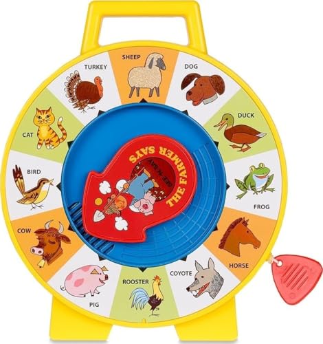 Basic Fun Fisher Price Classics See 'n Say Farmer Says Toy | Educational Talking Animal Wheel with Sounds | Retro Preschool Toy for Toddlers 18 months +