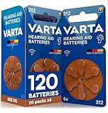 120 Batterien für Hörgeräte Größe 312 (Braune) PR41 VARTA Zink-Luft Stabile Spannung Lange Lebensdauer und Auslaufsicher Kompatibel mit Allen Geräten Made in Germany - 20 Blister zu je 6 Batterien