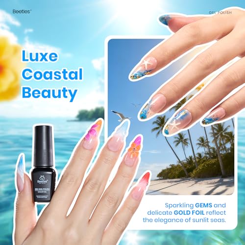 Image of Beetles Gel Nail Polish Kit - Island Holiday 36 Colors Neon Yellow Orange Hot Pink Glitter Gel Polish with Base Top Coat Matte Top Coat, Soak Off UV LED DIY Manicure Gift for Women